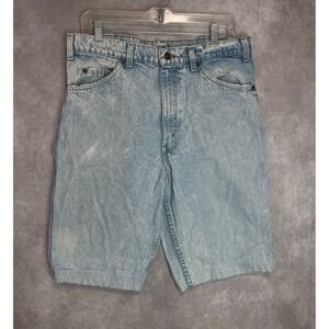 VINTAGE Levis Jean Shorts Mens 34 Blue Distressed Denim Jorts Orange Tab USA 90s